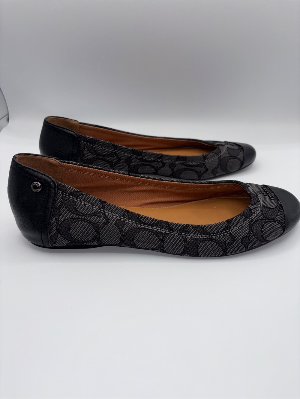 Coach Black Signature Canvas Cap-Toe Ballet Flats - Picture 5 of 10